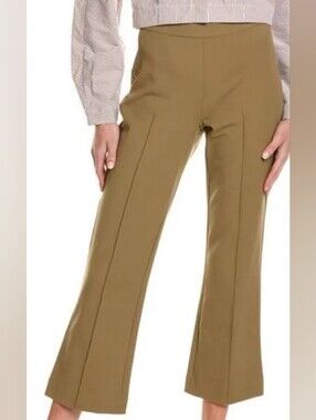 Vince Pintuck Crop Flare Cotton Blend Office Ready Pants 14